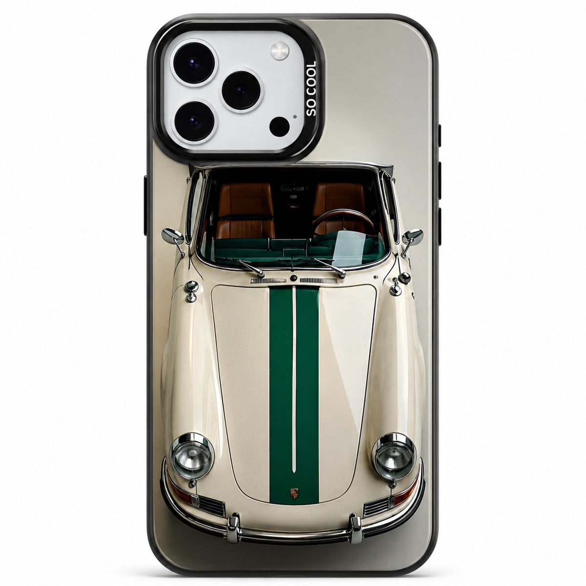 Classic Green Stripe Sports Car Phone Case