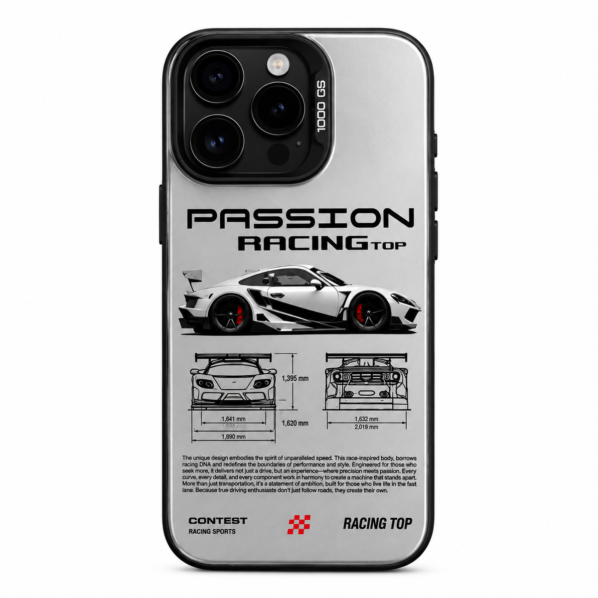 Passion Racing Silver Sports Car Phone Case